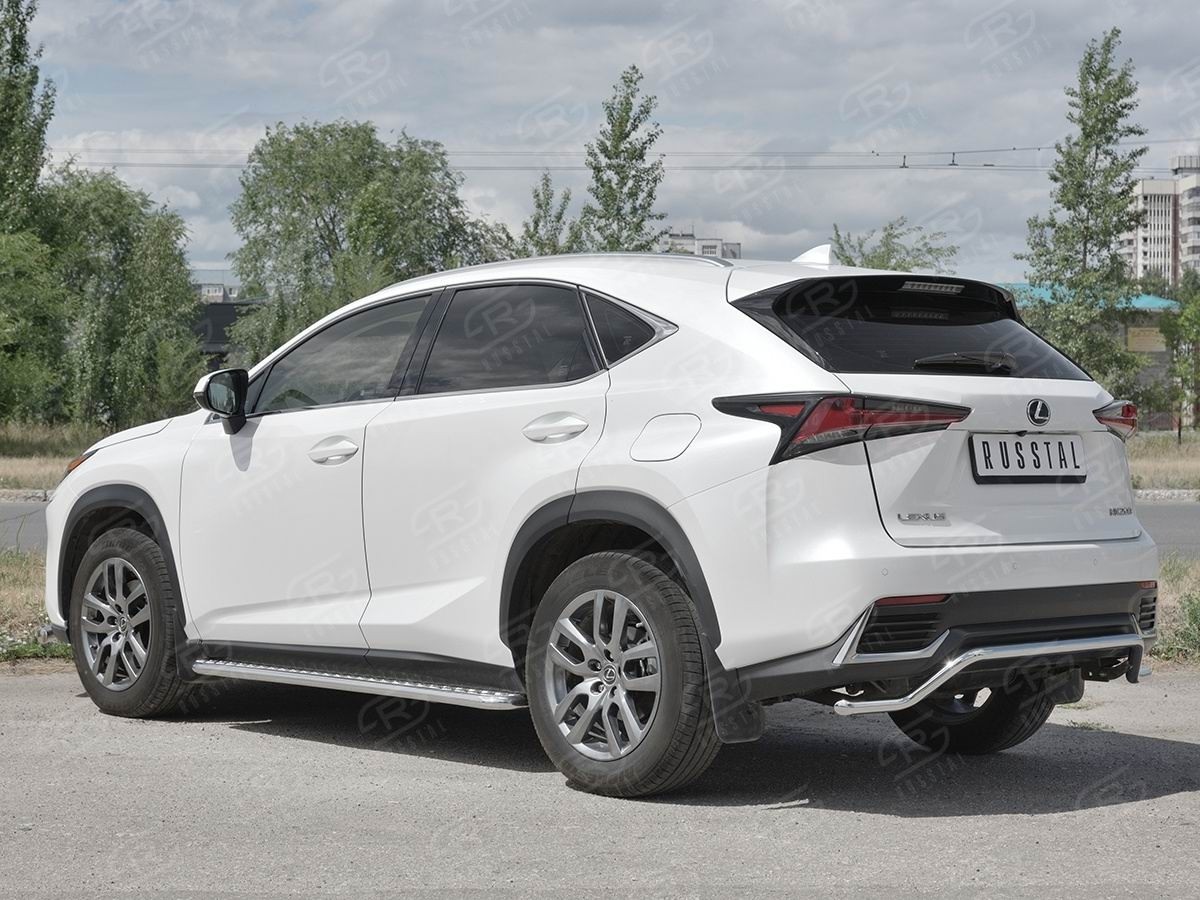 Руссталь LNX3Z-002945 защита заднего бампера  d42 волна на Lexus NX300 2017-