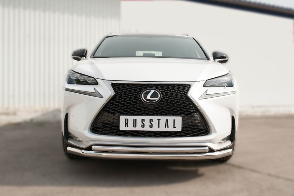 Руссталь LNXZ-002135 защита переднего бампера d63 (секции) d42 (дуга) на Lexus NX200t F Sport 2015-