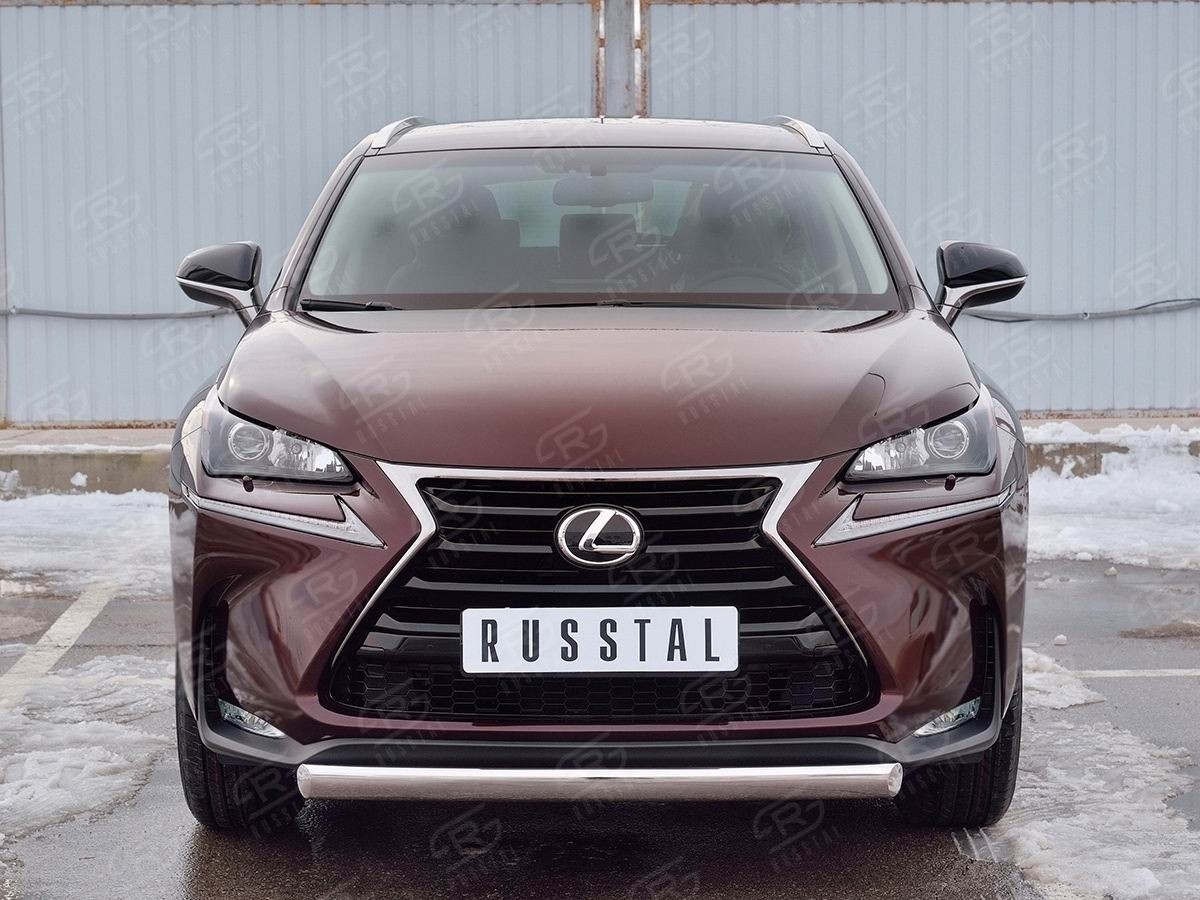 Руссталь LNXZ-002573 защита переднего бампера d75х42 дуга на Lexus NX 200 2014 (кроме F-Sport) 