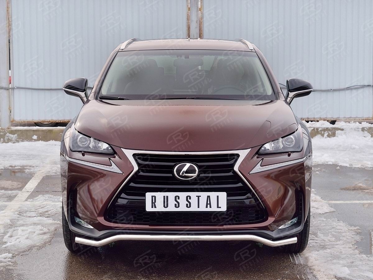 Руссталь LNXZ-002574 защита переднего бампера d42 волна на Lexus NX 200 2014 (кроме F-Sport) 