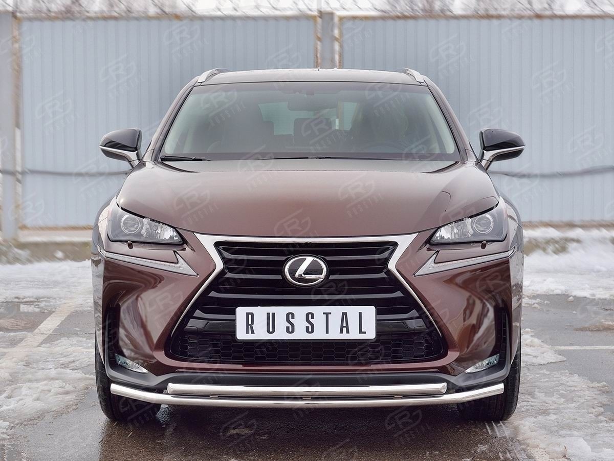 Руссталь LNXZ-002575 защита переднего бампера d42 секции-d42 дуга на Lexus NX 200 2014 (кроме F-Sport) 