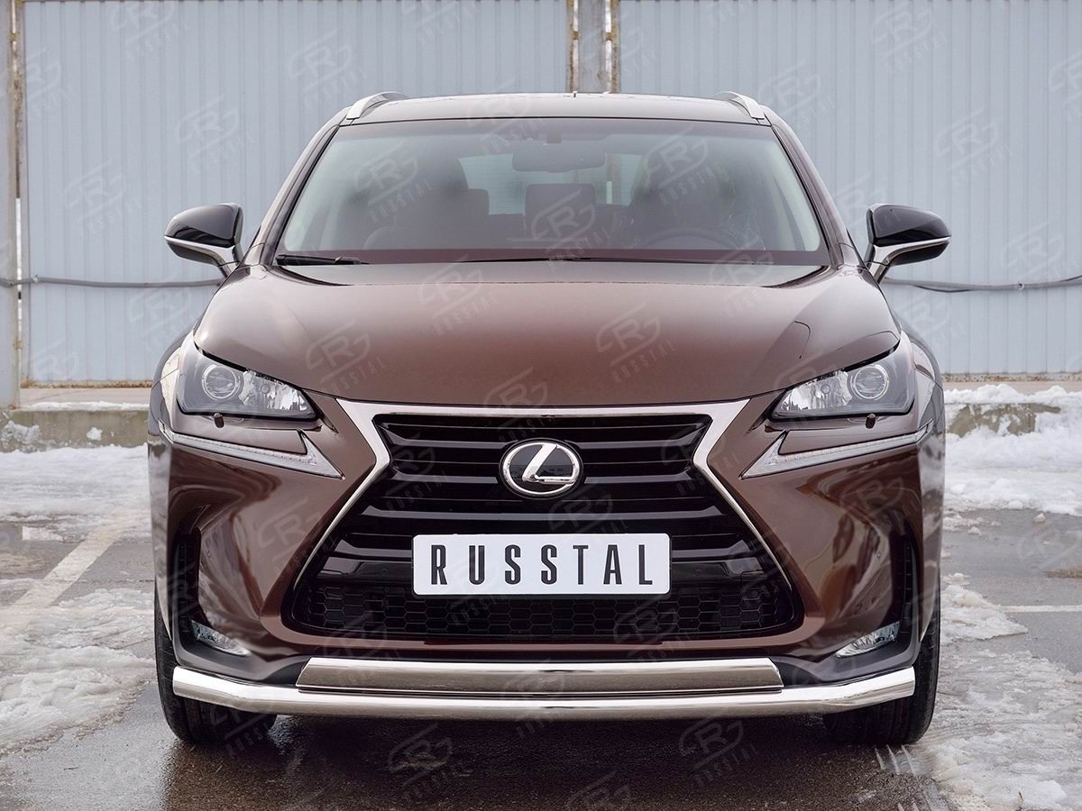 Руссталь LNXZ-002578 защита переднего бампера d63 секции-d75х42 дуга на Lexus NX 200 2014 (кроме F-Sport) 