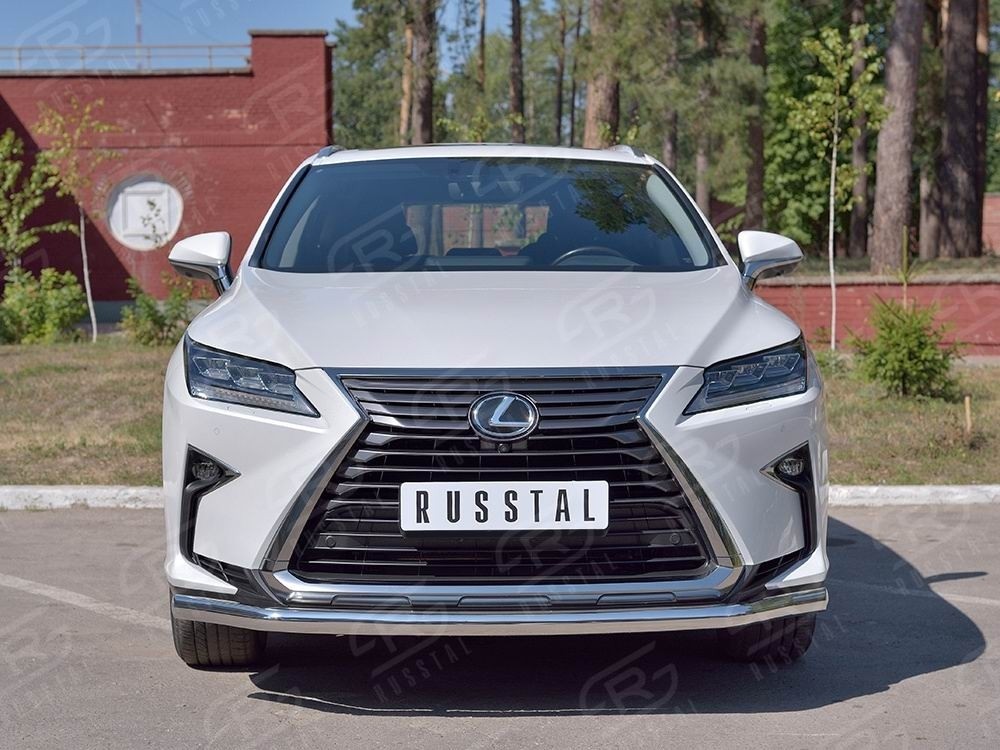 Руссталь LRX2Z-002365 (кроме F-Sport) защита переднего бампера d63 секция на Lexus RX200t 2015-