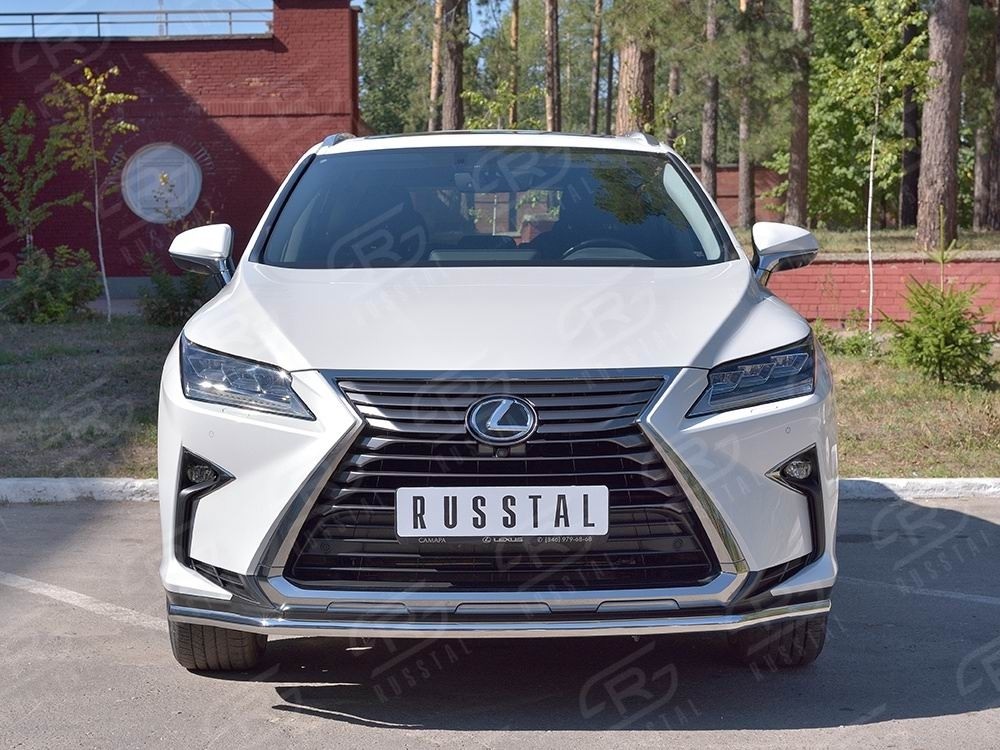 Руссталь LRX2Z-002366 (кроме F-Sport) защита переднего бампера d42 секция на Lexus RX200t 2015-