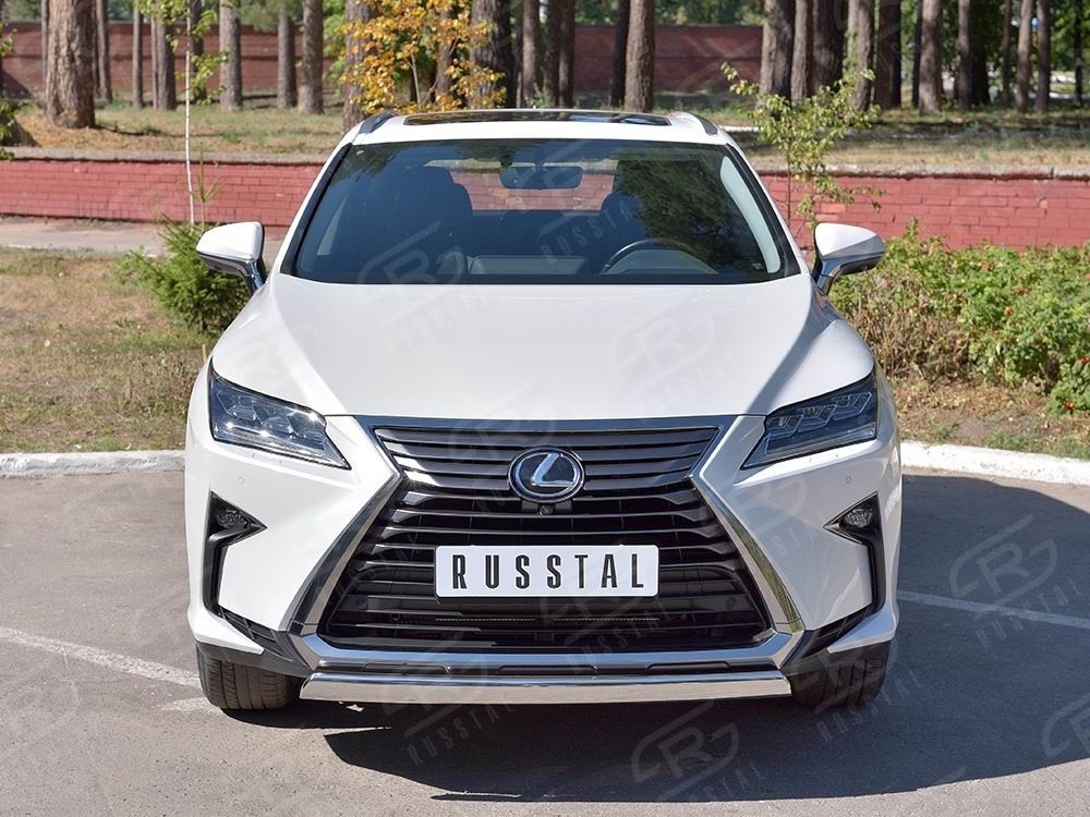 Руссталь LRX2Z-002368 (кроме F-Sport) защита переднего бампера 75х42 дуга на Lexus RX200t 2015-