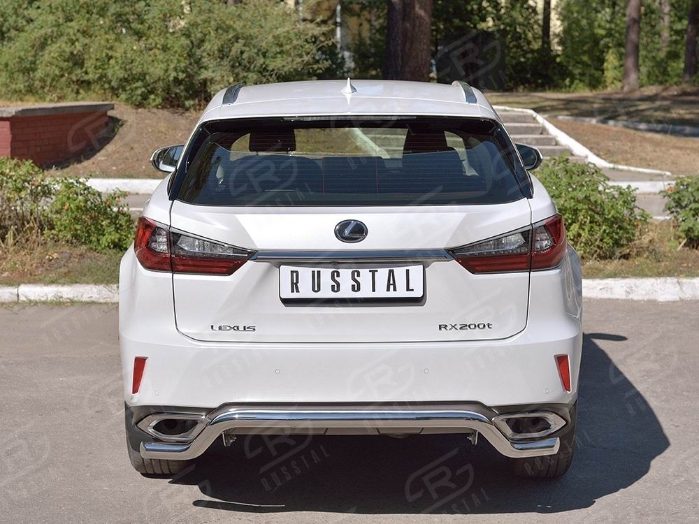 Руссталь LRX2Z-002376 защита заднего бампера d63 волна на Lexus RX200t 2015-