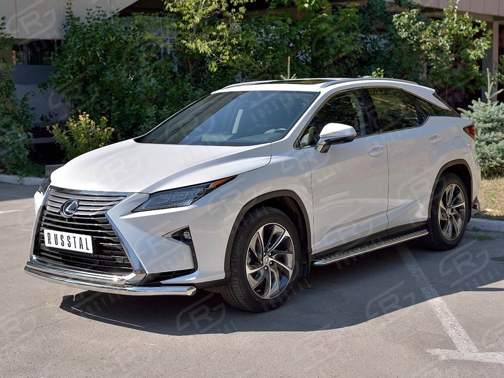 Руссталь LRX3Z-003217 защита переднего бампера d63 секция-d42 дуга на Lexus RX 350L (not F-Sport) 2018-