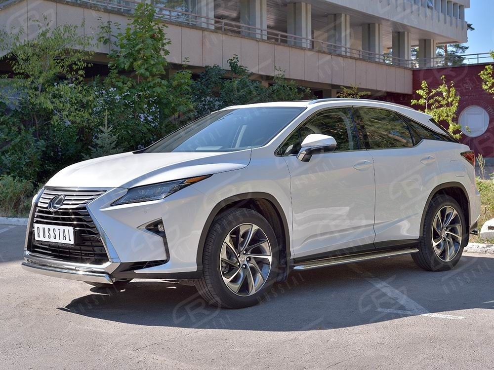 Руссталь LRX3Z-003218 защита переднего бампера 75х42 дуга на Lexus RX 350L (not F-Sport) 2018-