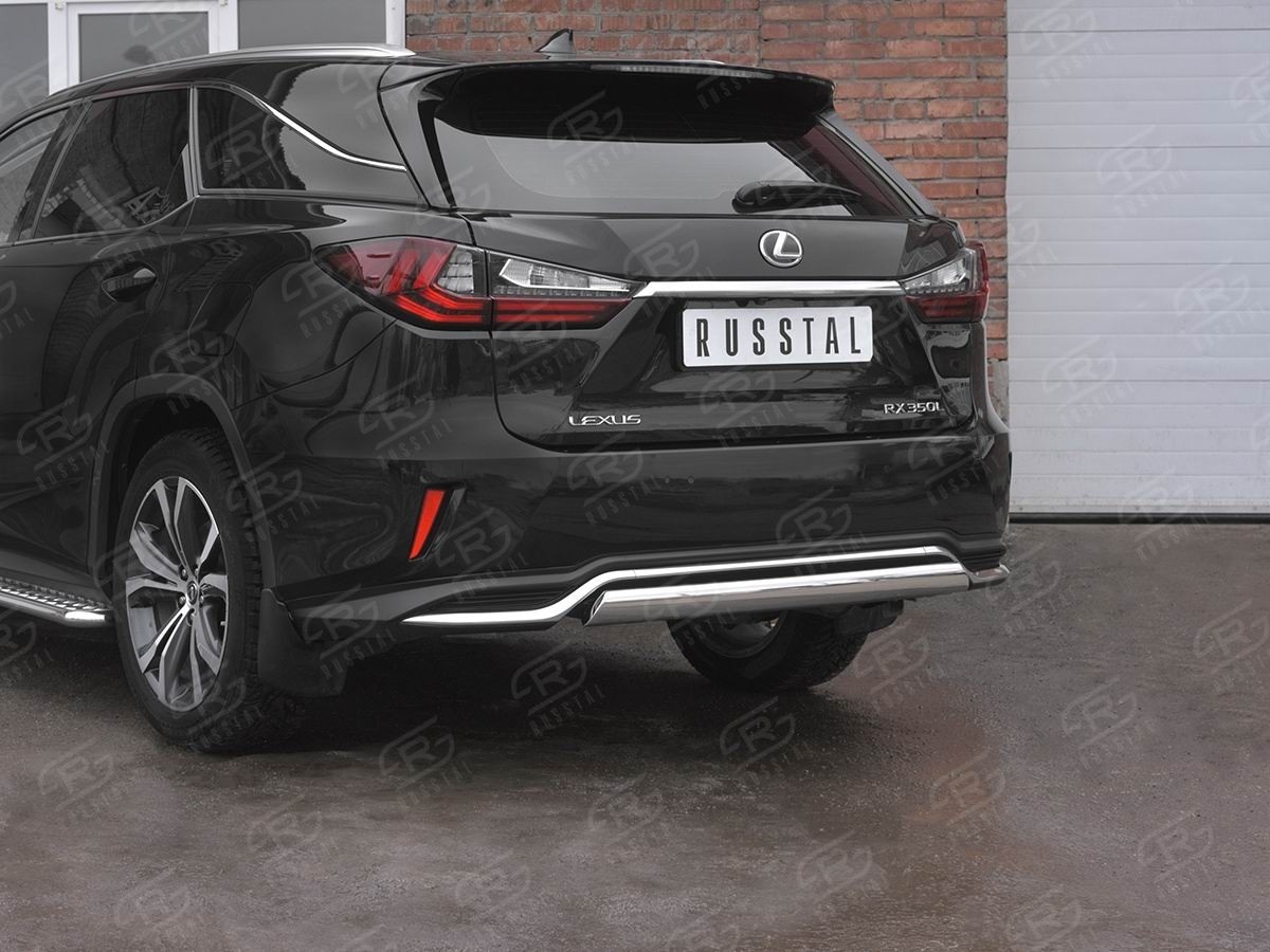 Руссталь LRX3Z-003225 защита заднего бампера d75х42 дуга на Lexus RX 350L (not F-Sport) 2018-