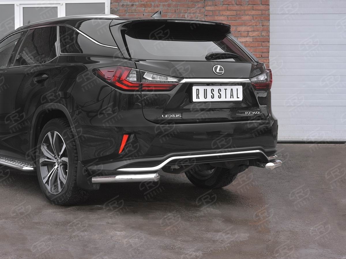 Руссталь LRX3Z-003229 защита заднего бампера уголки d63 секции на Lexus RX 350L (not F-Sport) 2018-