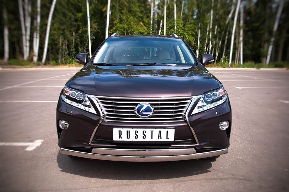 Руссталь LRXZ-000411 защита переднего бампера d75х42/75х42 овалы на Lexus RX270-350-450 2009-