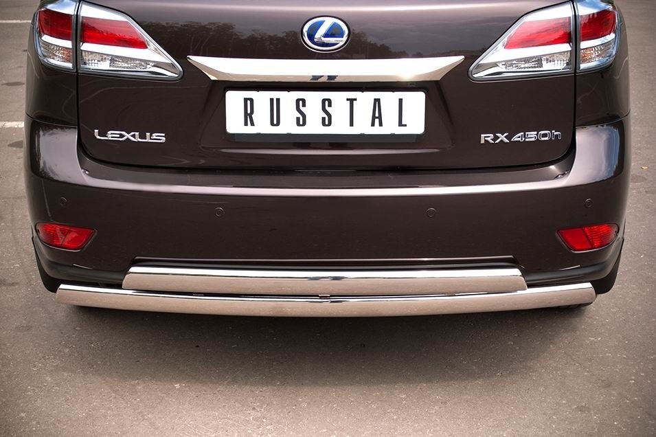 Руссталь LRXZ-000414 защита заднего бампера d75х42/75х42 овалы на Lexus RX270-350-450 2009-