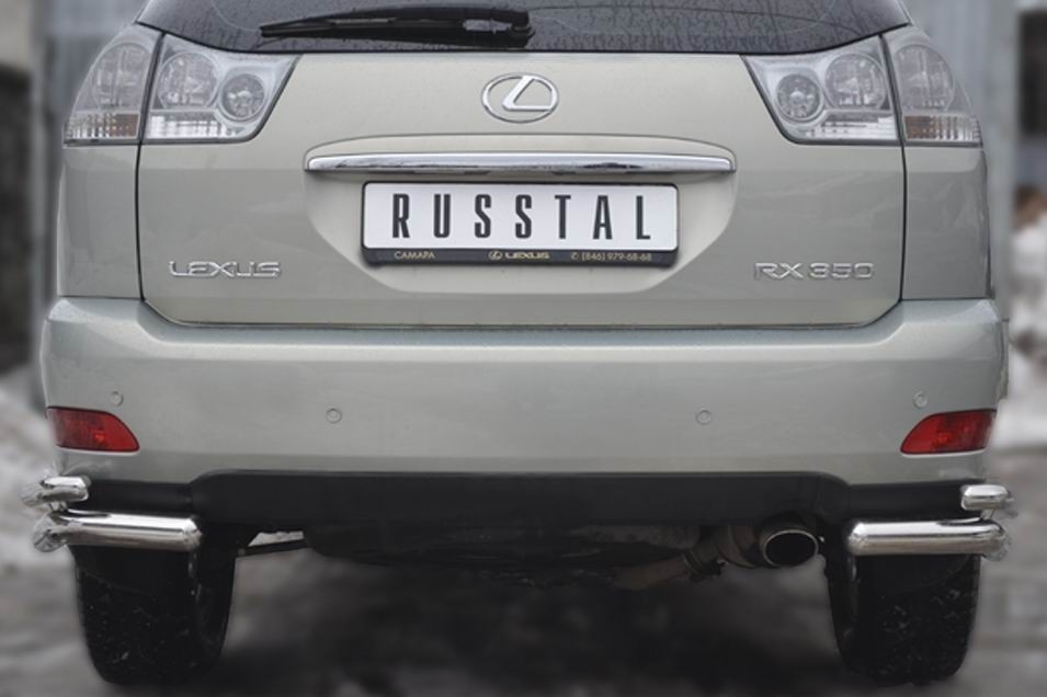 Руссталь LRZ-000391 защита заднего бампера уголки d63/42 на Lexus RX300 2003-2008