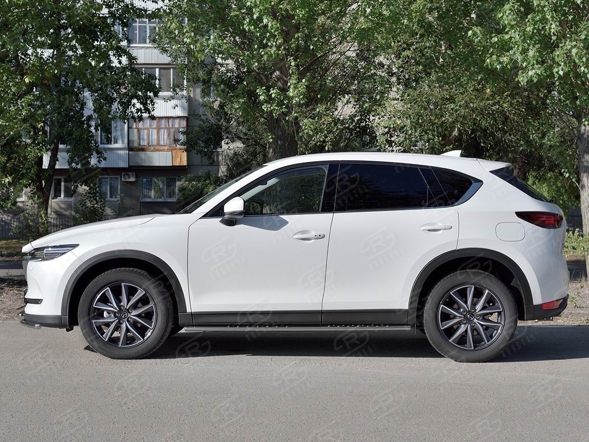 Руссталь M5O-002795 пороги труба 75х42 овал с проступью на Mazda CX-5 2017-