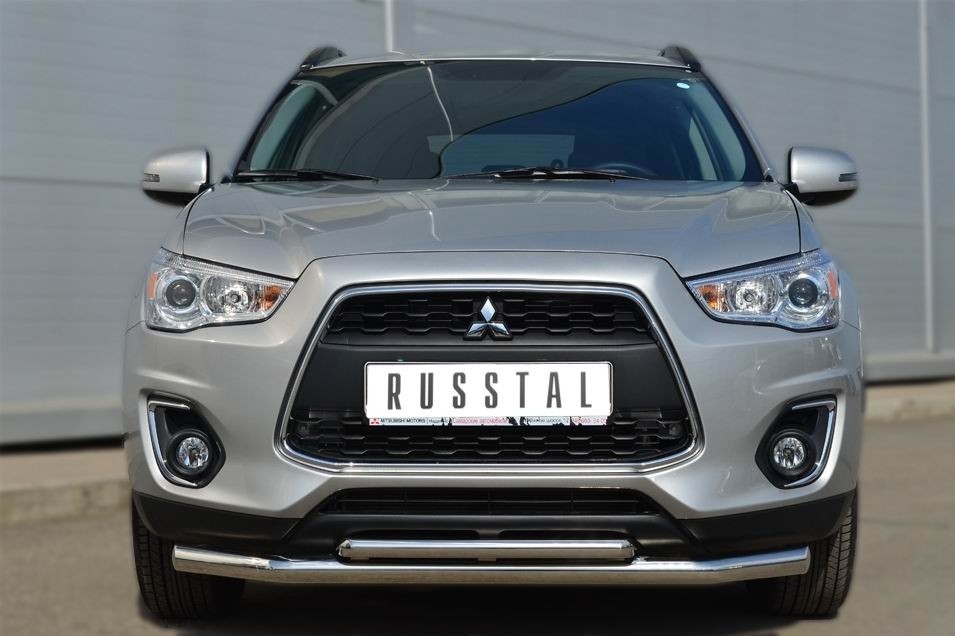 Руссталь MASZ-001321 защита переднего бампера d63 (секции) d42 (дуга) на Mitsubishi ASX 2012-