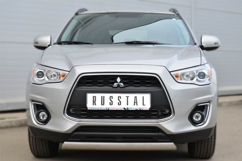 Руссталь MASZ-001323 защита переднего бампера d75х42 овал на Mitsubishi ASX 2012-