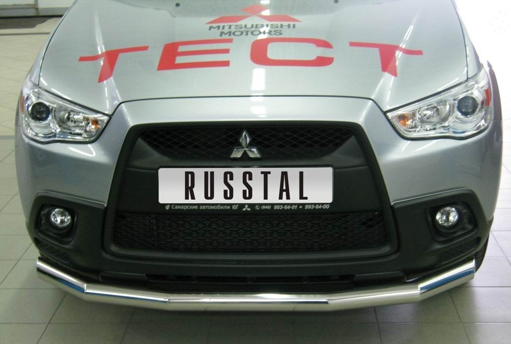 Руссталь MAZ-000720 защита переднего бампера d63 на Mitsubishi ASX 2010-2011