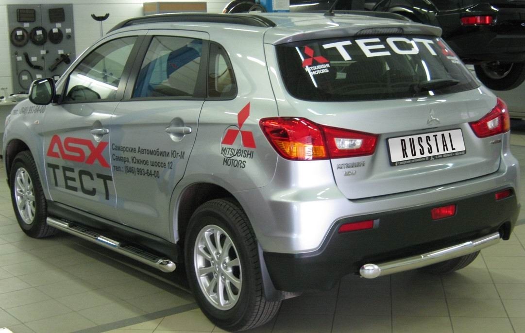 Руссталь MAZ-000723 защита заднего бампера d63 на Mitsubishi ASX 2010-2011