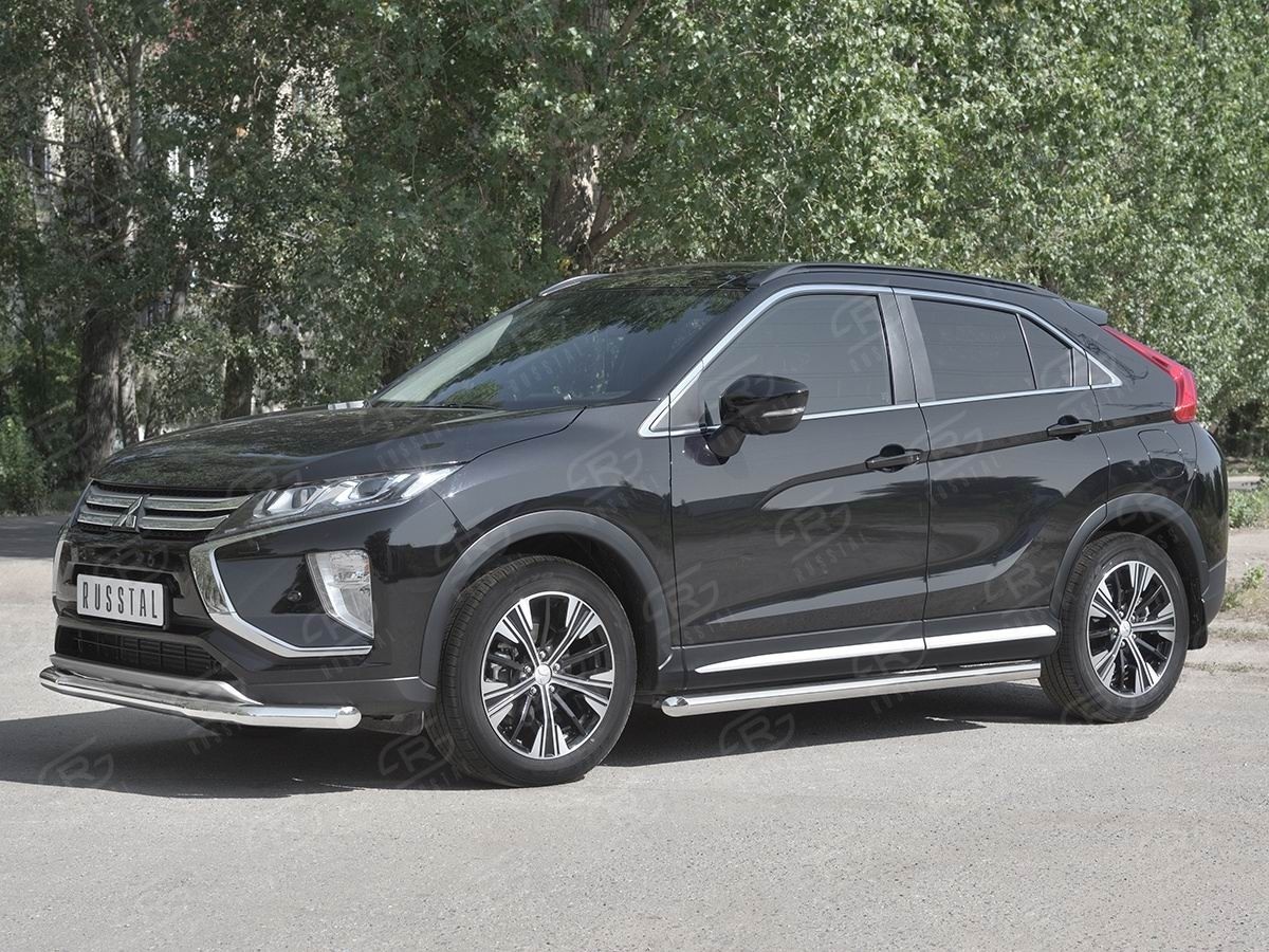 Руссталь MEZ-003042 защита переднего бампера d63 секции на Mitsubishi Eclipse Cross 2018- 