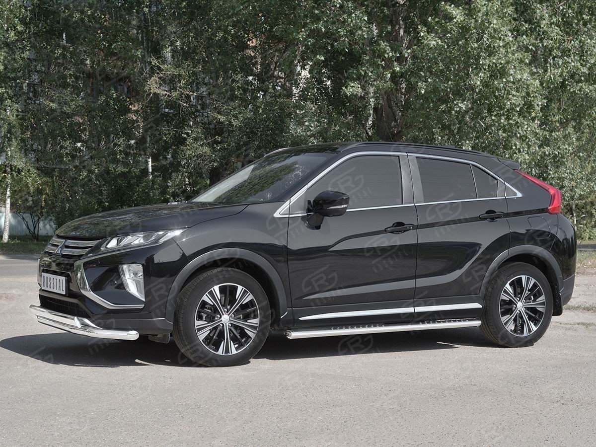 Руссталь MEZ-003043 защита переднего бампера d63 секции-d75x42 дуга на Mitsubishi Eclipse Cross 2018- 