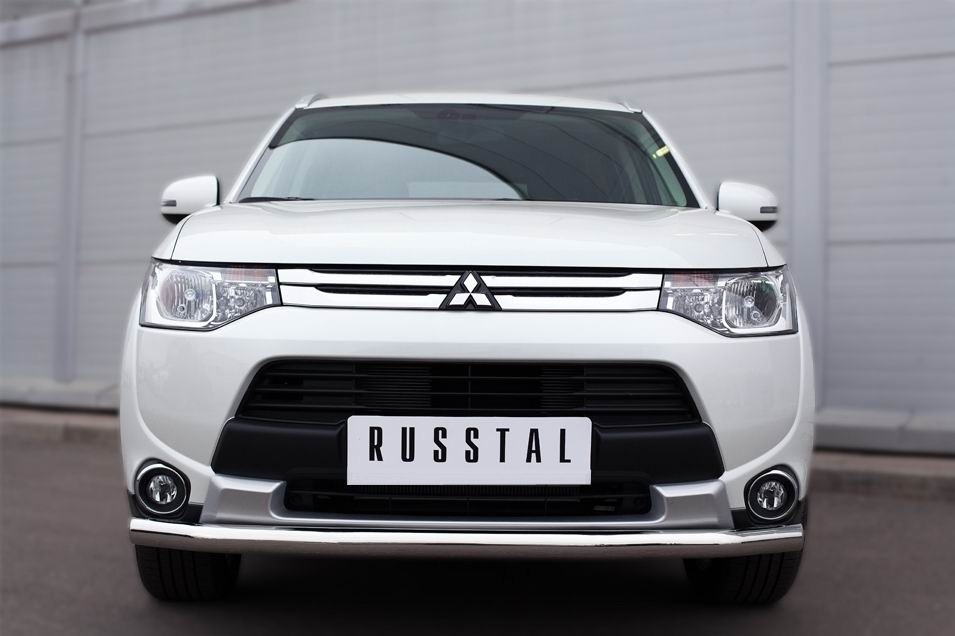 Руссталь MORZ-001892 защита переднего бампера d63 (секции) на Mitsubishi Outlander 2014