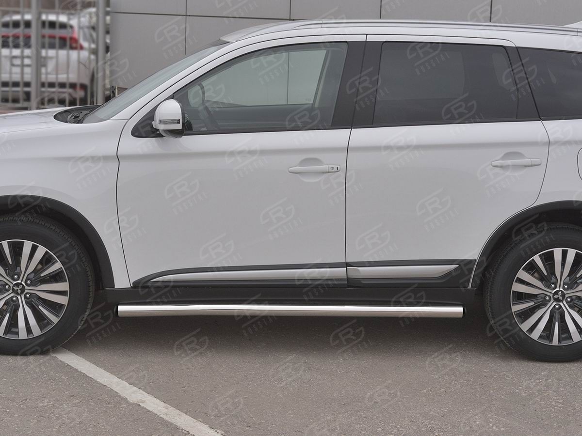 Руссталь MOT-0032082 пороги труба d63 (с заглушками на торцах) на Mitsubishi Outlander 2018-