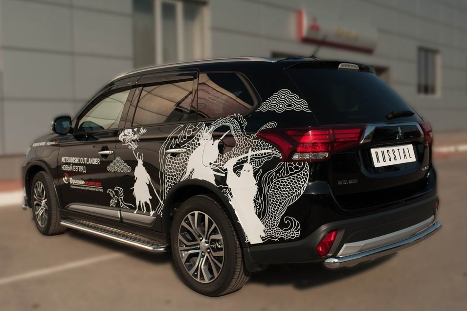 Руссталь MOZ-002113 защита заднего бампера d63 (дуга) на Mitsubishi Outlander 2015-