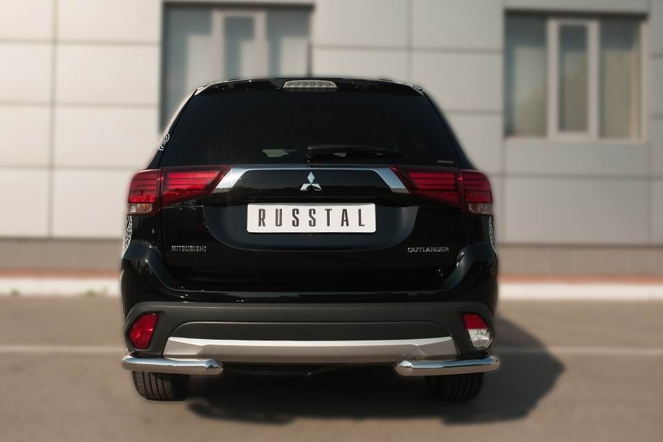 Руссталь MOZ-002116 защита заднего бампера уголки d63 (секции) на Mitsubishi Outlander 2015-