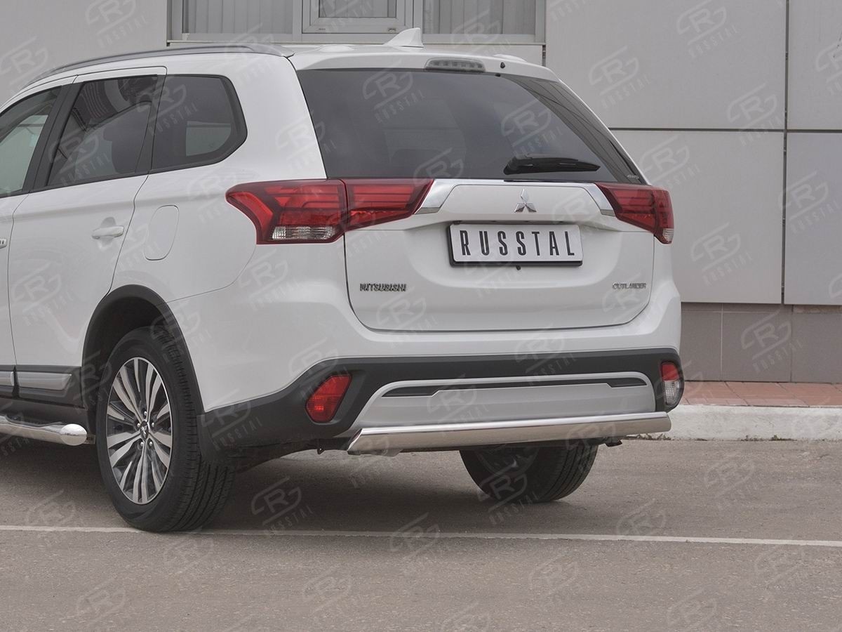 Руссталь MOZ-003210 защита заднего бампера d75х42 (дуга) на Mitsubishi Outlander 2018-