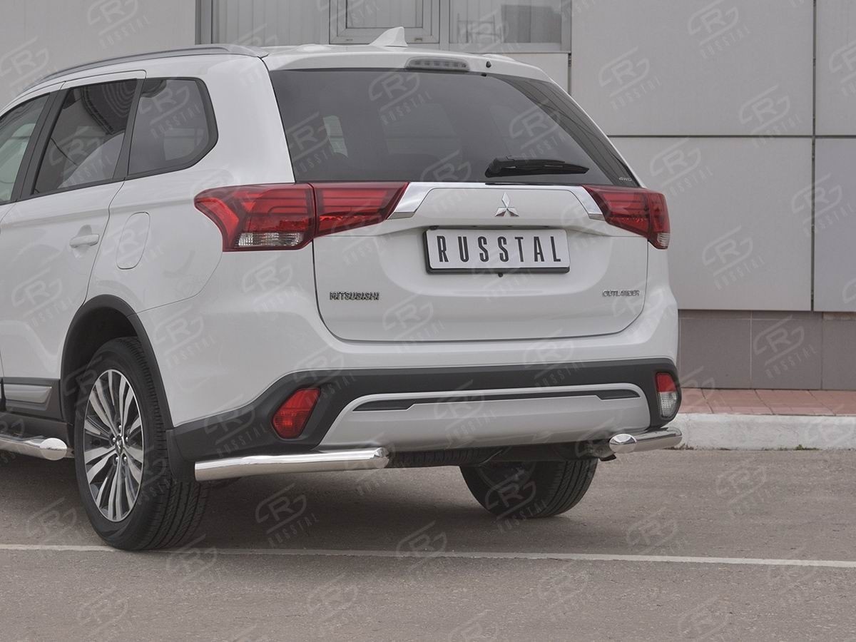 Руссталь MOZ-003213 защита заднего бампера уголки d63 (секции) на Mitsubishi Outlander 2018-