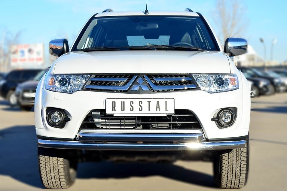 Руссталь MPSZ-001575 защита переднего бампера d63 (секции) d63 (дуга) на Mitsubishi Pajero Sport 2013-