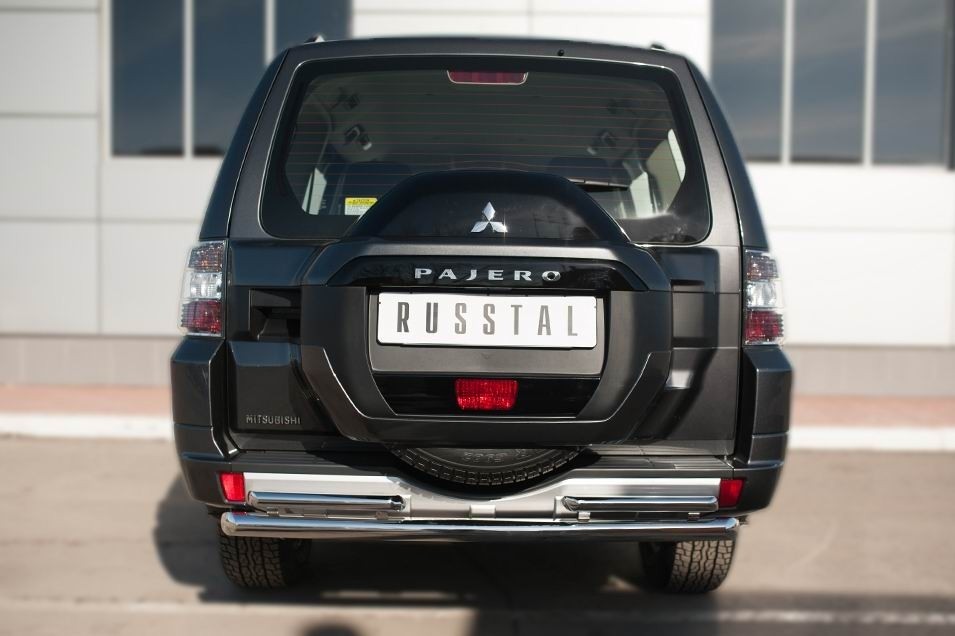 Руссталь MPZ-002049 защита заднего бампера d63 (дуга) d42х2 (дуга) на Mitsubishi Pajero 4 2014-