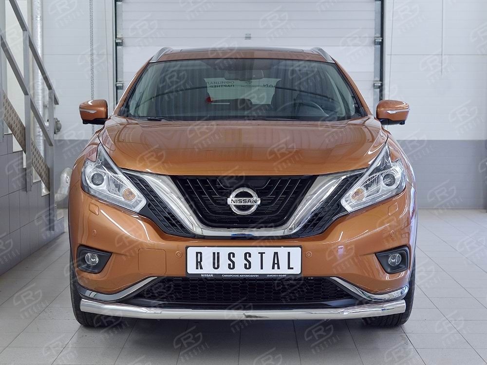 Руссталь NMUZ-002401 защита переднего бампера d63 секция на Nissan Murano 2016