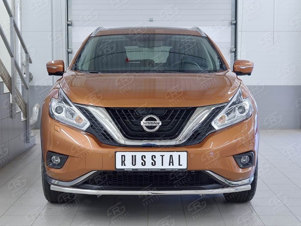 Руссталь NMUZ-002404 защита переднего бампера d42 секция на Nissan Murano 2016