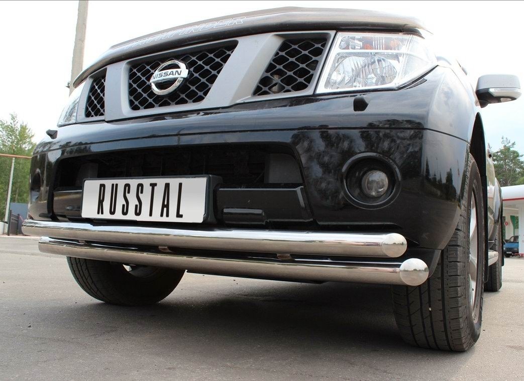 Руссталь NPZ-000353 защита переднего бампера d76/63 (дуга) на Nissan Pathfinder 4 2004-2009