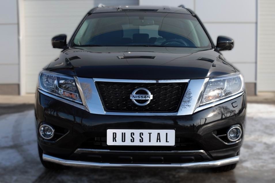 Руссталь NPZ-002015 защита переднего бампера d63 (секции) на Nissan Pathfinder 2014-