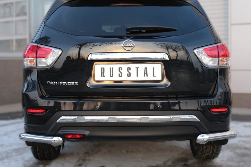 Руссталь NPZ-002028 защита заднего бампера уголки d63(секции) на Nissan Pathfinder 2014-