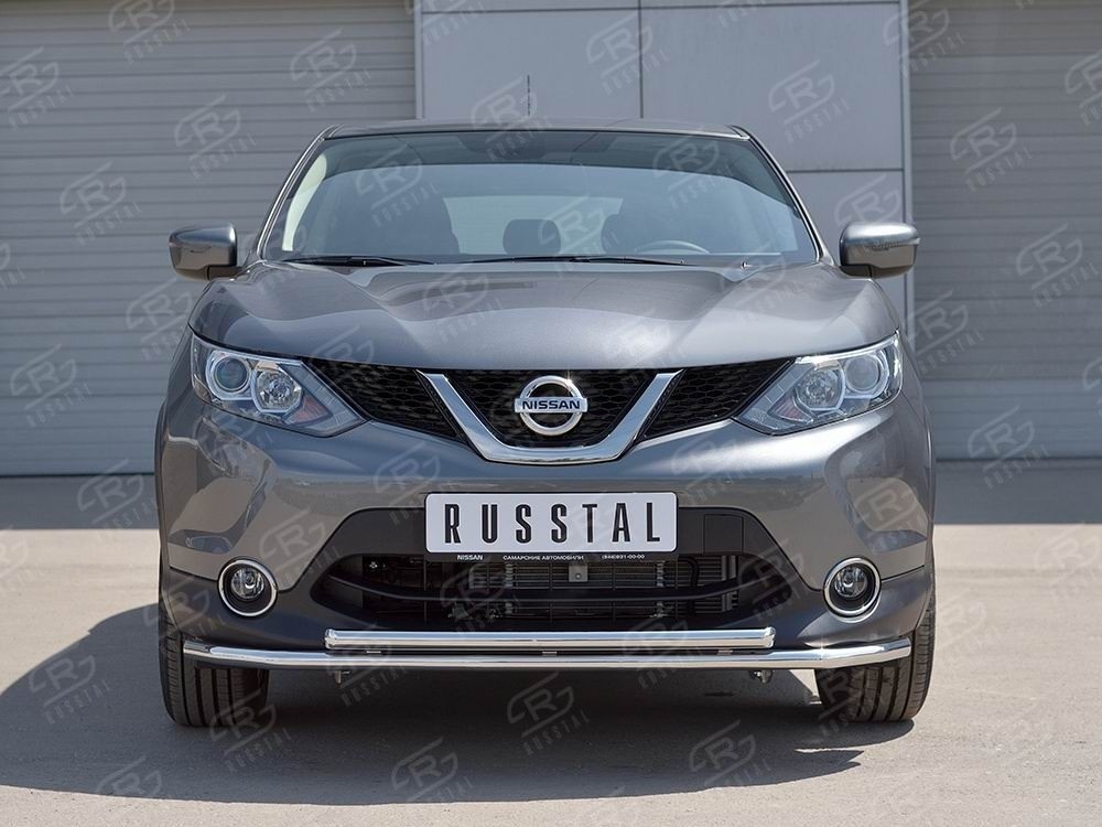 Руссталь NQAZ-002306 защита переднего бампера d42 секция-d42 дуга на Nissan Qashqai 2015 SPB