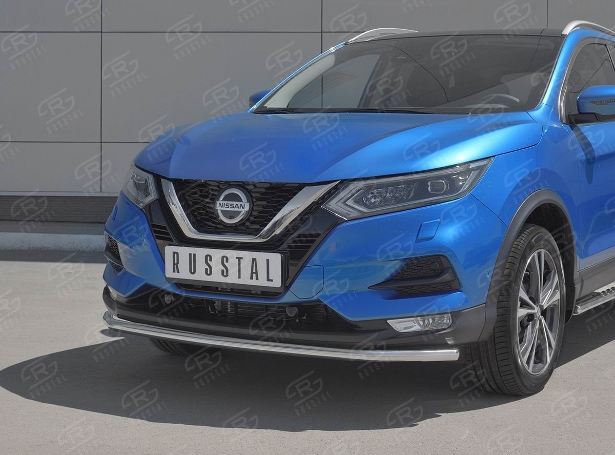 Руссталь NQSZ-003240 защита переднего бампера d42 секции на Nissan Qashqai 2019-