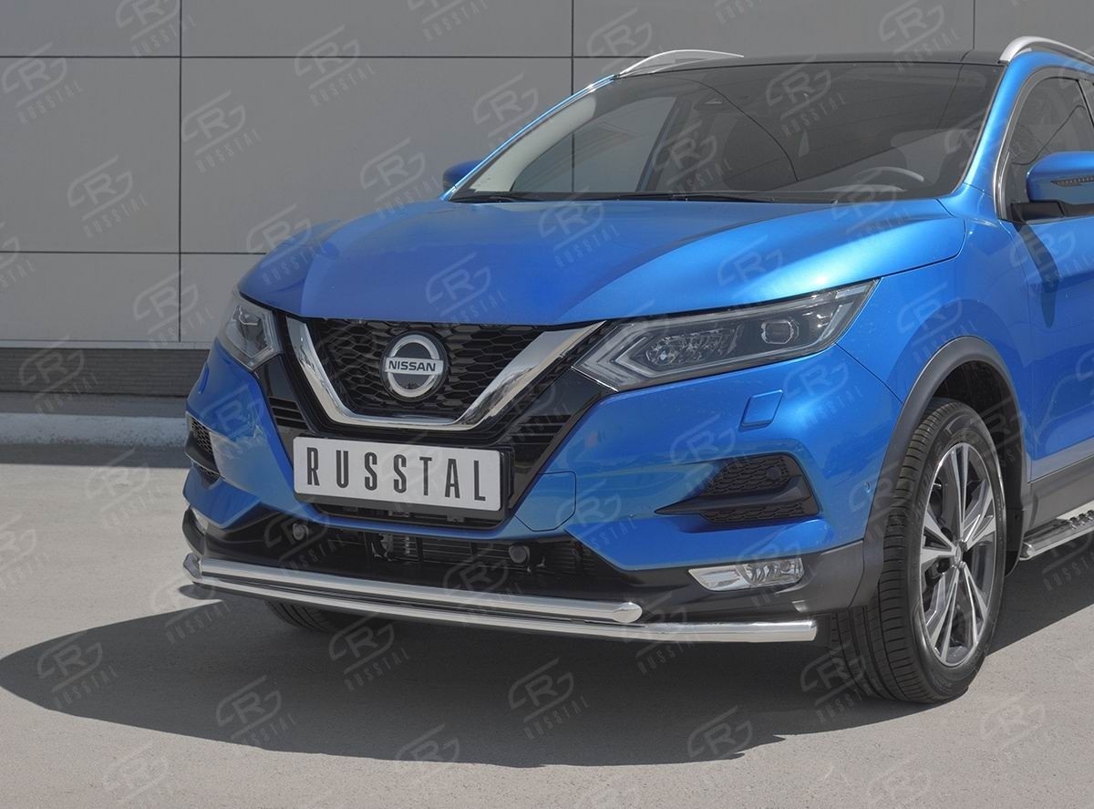 Руссталь NQSZ-003241 защита переднего бампера d42 секции-d42 дуга на Nissan Qashqai 2019-