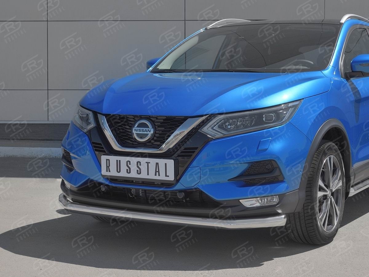 Руссталь NQSZ-003242 защита переднего бампера d63 секции на Nissan Qashqai 2019-