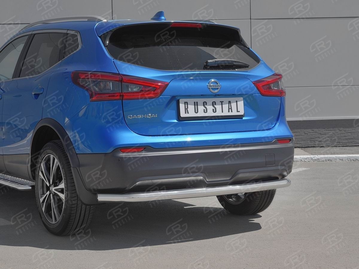 Руссталь NQSZ-003254 защита заднего бампера d63 секции на Nissan Qashqai 2019-