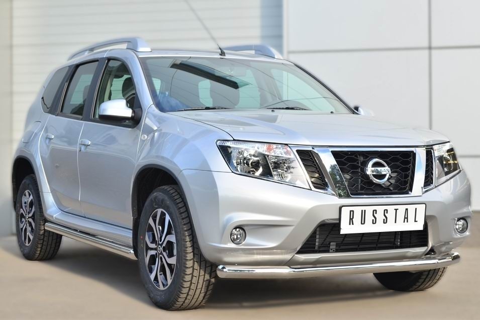 Руссталь NTRT-001787 пороги труба d63 (со скошенными торцами) на Nissan Terrano 2014-