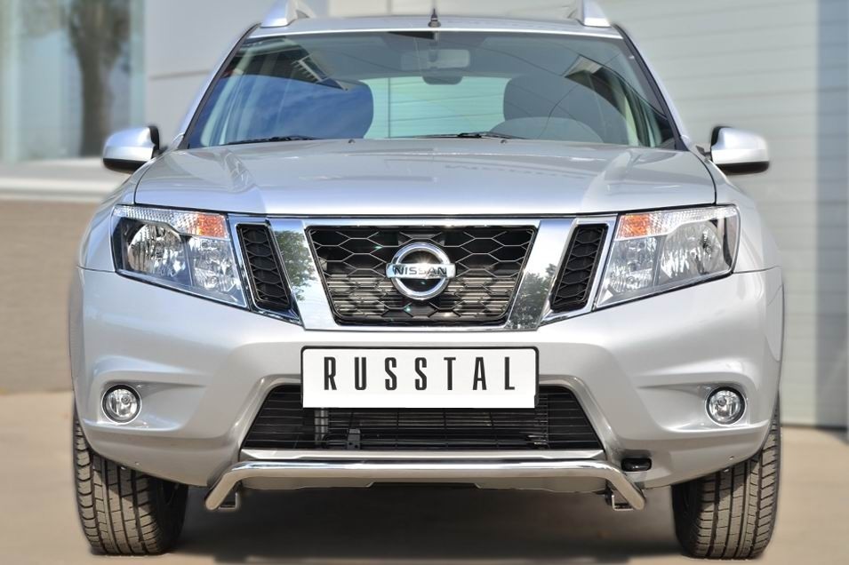 Руссталь NTRZ-001784 защита переднего бампера d42 (волна) под машину на Nissan Terrano 2014-