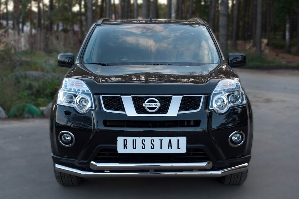 Руссталь NTZ-000911 защита переднего бампера d63/63 на Nissan X-Trail 2011-