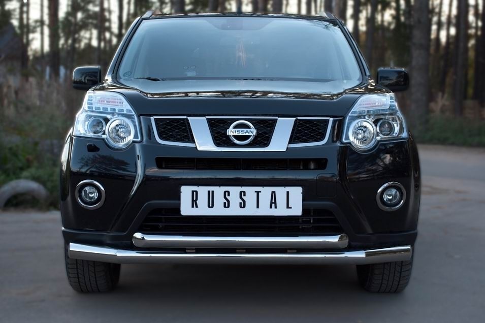 Руссталь NTZ-000914 защита переднего бампера d76/63 на Nissan X-Trail 2011-