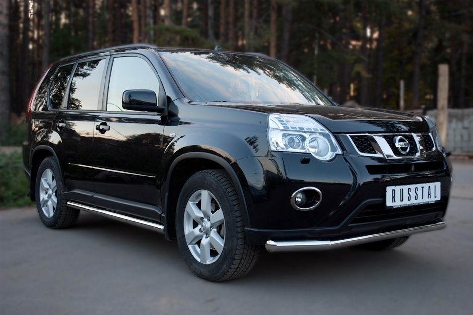 Руссталь NXT-0100903 пороги труба d63 (со скругленными торцами) на Nissan X-Trail 2011-