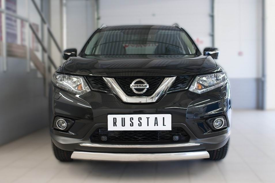 Руссталь NXZ-002085 защита переднего бампера d75х42 (дуга) на Nissan X-Trail 2015