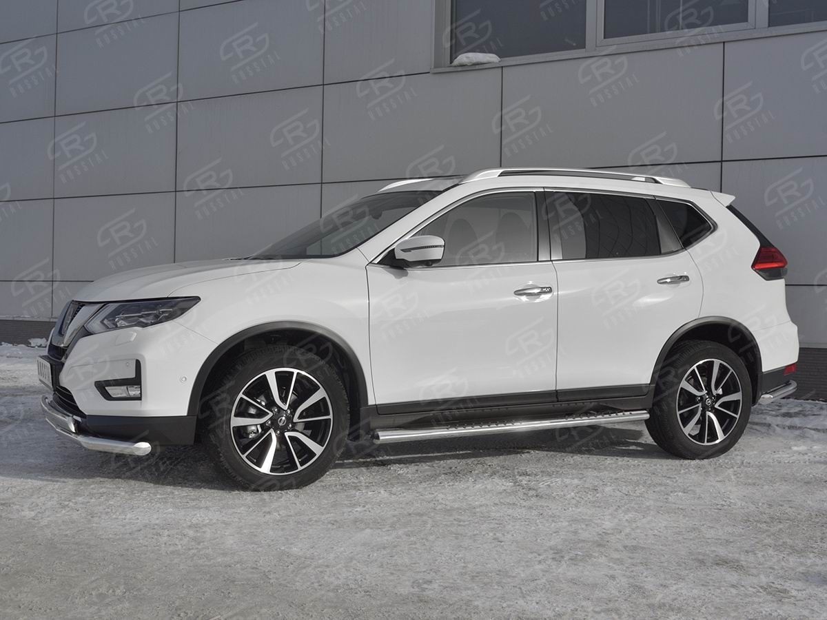 Руссталь NXZ-003153 защита переднего бампера d63 секции-d75х42 дуга на Nissan X-Trail (T32) 2018-