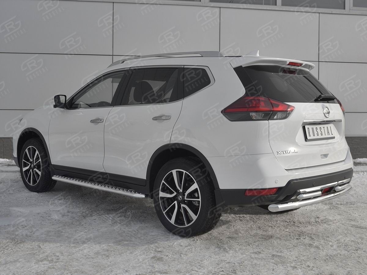 Руссталь NXZ-003161 защита заднего бампера d63 дуга-d42x2 дуги на Nissan X-Trail (T32) 2018-